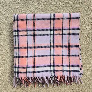 J. Crew Pink Plaid Wool Blend Scarf